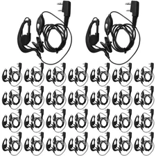 30 Pcs Walkie Talkie Earpiece with Mic 2 Pin Two Way Radio Ear Piece Micropho...