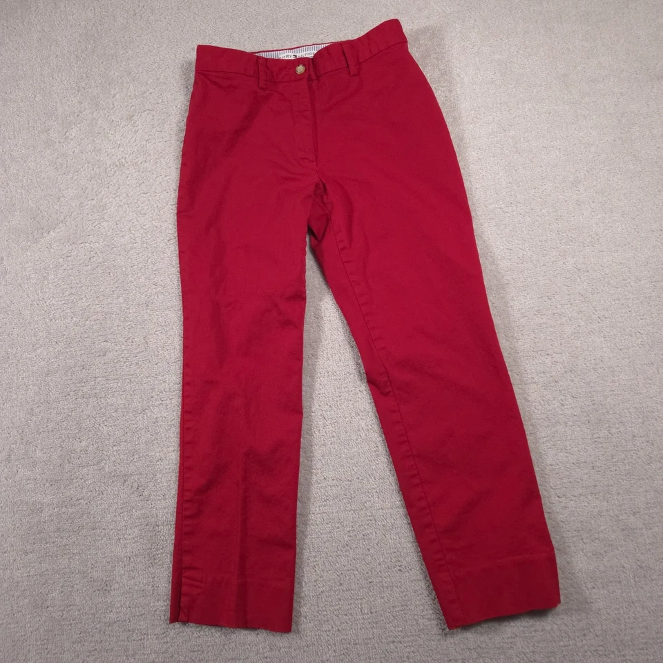 Vtg Tommy Hilfiger Chino Pants Women's 6 Red Mid Rise Straight Leg 100% Cotton - Image 2 of 4