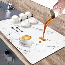 Dish Drying Mat for Kitchen Counter, 12"x19" Heat Resistant Drainer Mats with