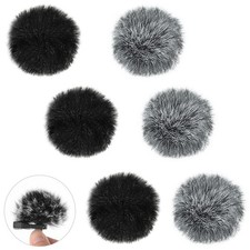 6 Pack Lavalier Microphones Windscreen, 0.2/0.4 Inch Lapel Furry Microphone M...