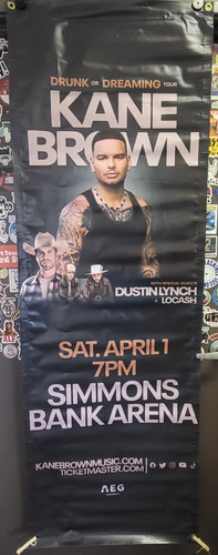 Kane Brown 2023 Drunk Or Dreaming Tour Vinyl Banner 24x70 Poster Locash Lynch