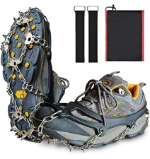 ice Cleats for Boots - 24 Stainless Steel Spikes for Secure Traction(XL Size)