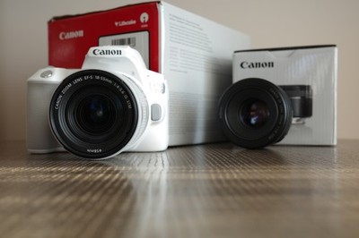 Rare White Canon EOS 250D - Weiss (Kit mit  EF-S 18-55mm IS STM) +50mm