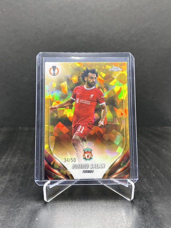2023-24 Topps Chrome Sapphire UEFA Soccer Mohamed Salah Gold 34/50 #163