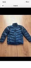 ellesse Herren Steppjacke Blau kurz Stehkragen Reißverschluss Logo