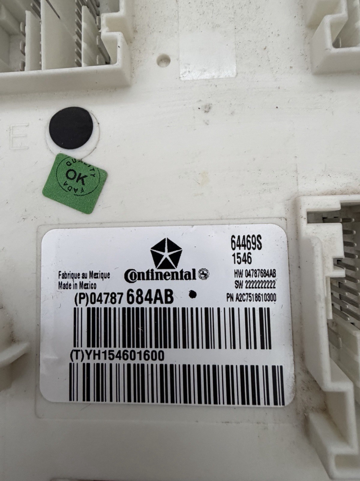 Maserati Ghibli Body control module P/N 04787684AB