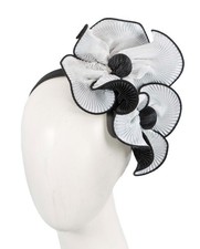 Whit  Black autumn  winter racing fascinator by Max Alexander 100 AU Seller