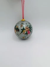 Silver Tone Vintage Pierre Deux Country French Hand-Painted Christmas Ornament
