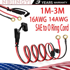 16 / 14AWG SAE Connection Cable Adapter Battery Charging 12V SAE to O Ring Cord