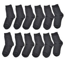 12 pairs of Boys Plain Grey socks - School socks
