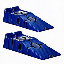 Low-Profile Vehicle Service Ramps, 2-Pack Heavy-Duty Plastic Auto Ramps - 5 Ton