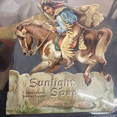 Antike Sonnenlichtseife Indianer #2 Werbekarte selten