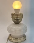 Vintage Milk Glass Hobnail Lamp Works!