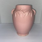 Vintage Pink Nelson McCoy Pottery Vase with Leaf Design