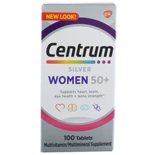 3 Pack Centrum Silver Women 50+ Multivitamins Tablets, 100 Ct