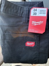 Milwaukee Men's 34 in. x 30 in. Black Cotton/Polyester Work Pants with 7 Pockets