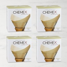 Chemex Unbleached Prefolded Square Coffee Filters - 100ct Pack of 4
