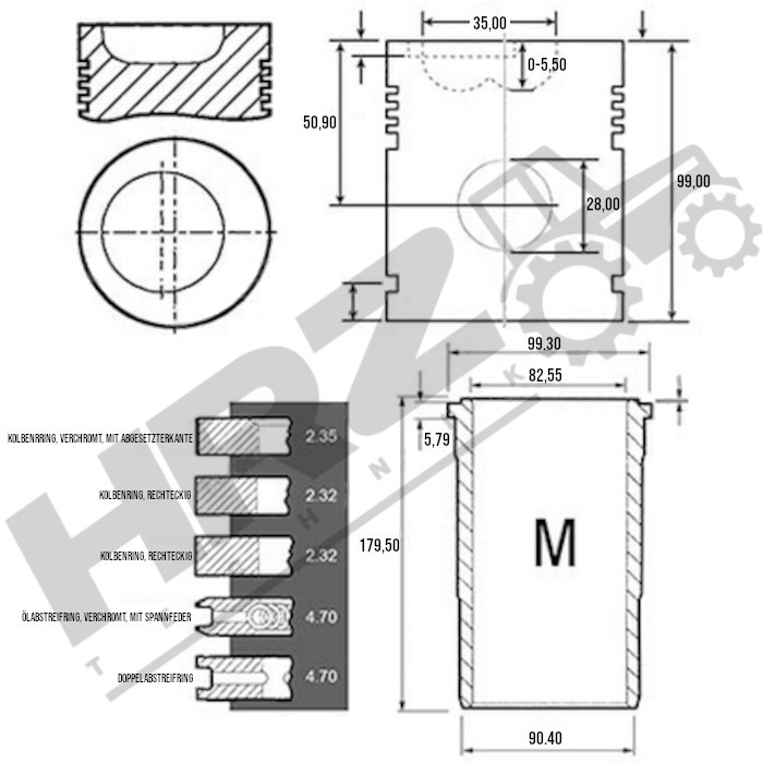 Kolbenringsatz 82,55mm Für IHC D-Motoren – D212, Produktbild-Vorschau 4