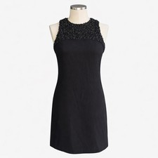 NWT Laundry by Shelli Segal Black Beaded Cocktail Dress Size 2 (Fits Larger)