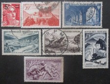 FRANCE-1949- N°827 - 829 - 841A au 843 et 861 oblitérés