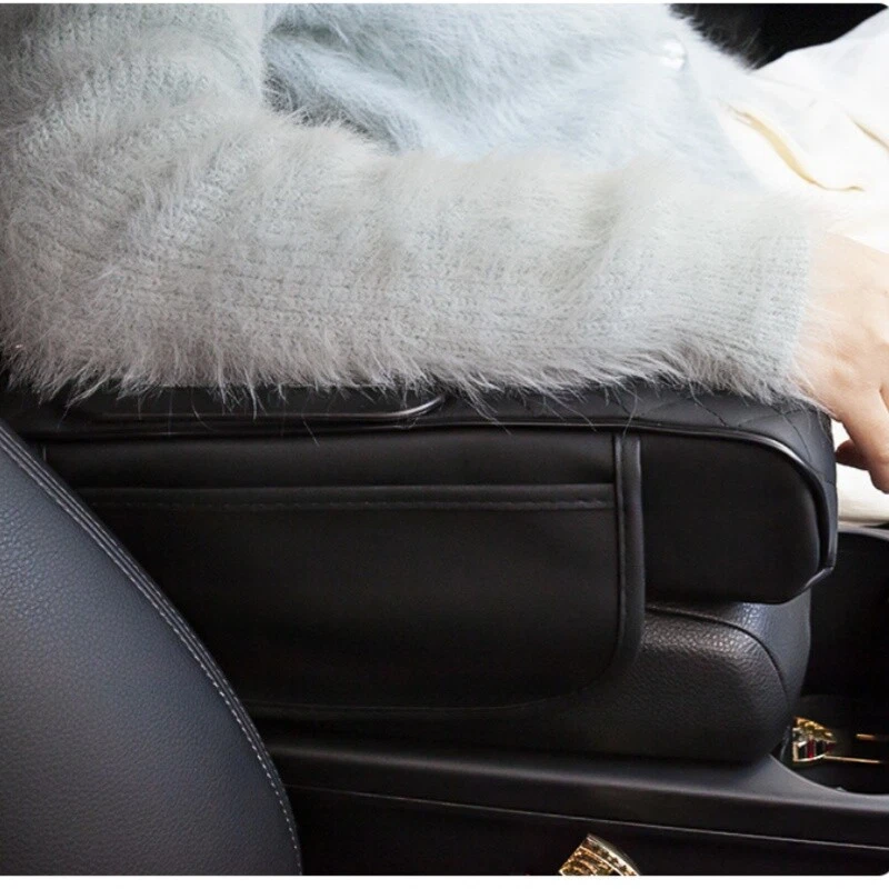 Автомобильная подушка для подлокотника 5 в 1 с 2 сумками для хранения подстаканником и прорезью для тканевой коробки - Изображение 4 из 4