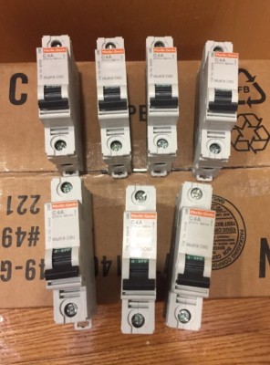 Lot of 7 Merlin Gerin 24428 C4A Multi 9 Circuit Breaker 4 Amps-New