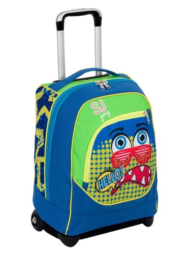 BIG TROLLEY FACCE DA SJ BOY BLU/VERDE COLLEZIONE SCUOLA | eBay