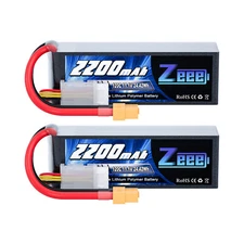 2xZeee 11.1V 120C 3S Graphene LiPo Battery 2200mAh XT60 for RC Car Airplane Heli