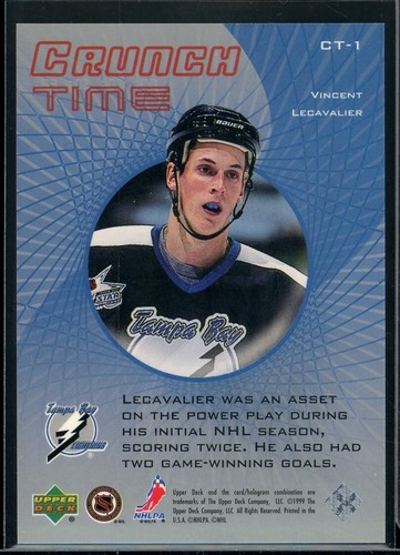 1999-00 Upper Deck Crunch Time Quantum Silver #CT1 Vincent Lecavalier 037/100 - Picture 2 of 2