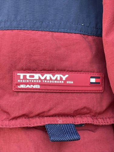 Vntg Tommy Hilfiger Jeans Windbreaker Jacket Hoodie Insulated Pullover Anorak XL - Picture 2 of 22