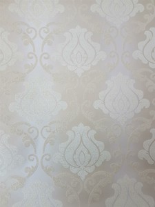 Beige Gold Damask Glitter Wallpaper Sparkle Textured Vinyl