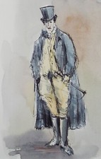 Original Watercolour & Ink, 'Lord Ribblesdale Sargeant', Circa 1990's