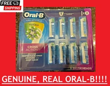 8 Genuine ORAL-B Cross Action Toothbrush Replacement Brush Heads Tooth Electric