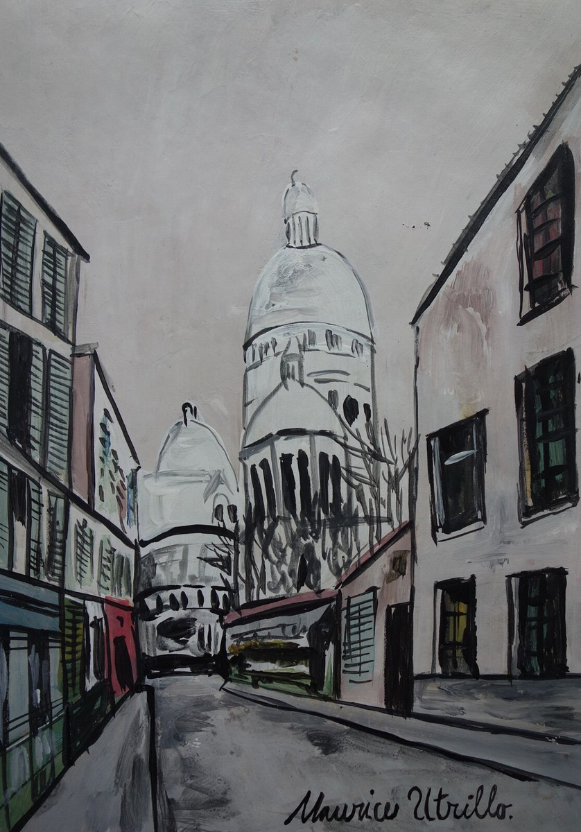 Rare fine unique Parisian landscape painting, signed Maurice
