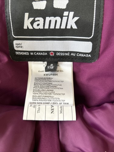 New Kamik Kids' Purple Waterproof Winkie Snow Overall Pants Size 6 - Picture 15 of 22