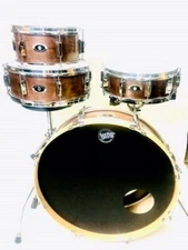 Side Kick Drums Skinny Small Drum Set - 6" Deep Maple Shells - Red Mahogany