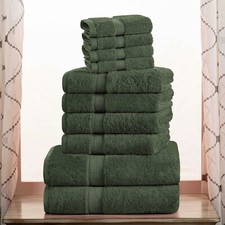 800 GSM Egyptian Cotton Pile Plush Heavyweight Luxury Soft 10-Piece Towel Set