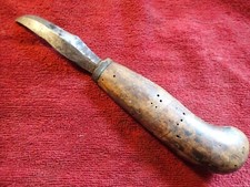 CUCHILLO SUECO SUECO HOJA CURVA TALLA MADERA 2 BORDES AFILADOS ANTIGUO 1800-S