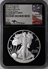 2021 W Proof Silver Eagle Type 1 Congratulations Set NGC PF70 UCAM FDOI Mercanti