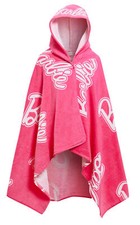 Girls Barbie Hooded Towel Kids Poncho Pink Beach Towel Bath Towel Swimming Wrap 