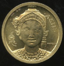 Ausstellung Kolonial Ab Paris Asien Medaille Aus Messing 1931