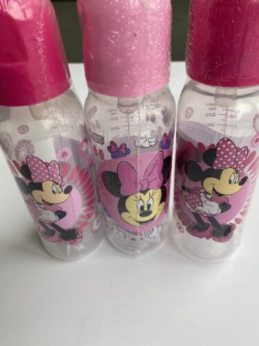 BABY BOTTLES SET 3- GIRLS - DISNEY BABY MINNIE MOUSE PASTEL - 9 oz BPA FREE - Picture 1 of 3