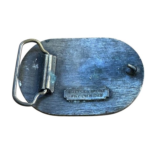 Skier Brass Belt Buckle Buttler Sport Enterprises Downhill Skier Vintage Belt Bu - Picture 2 of 4