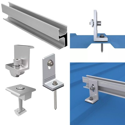 Solar Panel PV Profile Mounting Rail Flat Roof Metal Roof Solar Rail Set Parts