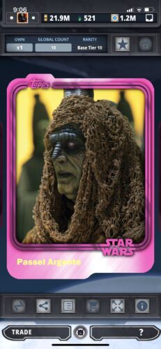 Topps Star Wars Digital Card Trader Pink Passel Base Variant - Tier 10 - 10 cc - Picture 1 of 1