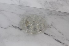 Vtg Flower Frog Large Clear Glass 19 Holes Flower Arrangement tool 5" round EUC