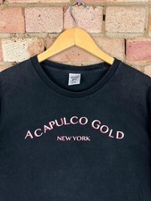 Vintage 90's Acapulco Gold T-Shirt Black Graphic Movie Tee Weed XL USA Made 90s