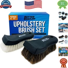 Upholstery Brush Set: Soft Horsehair & Firm Nylon for Luxe Cleaning