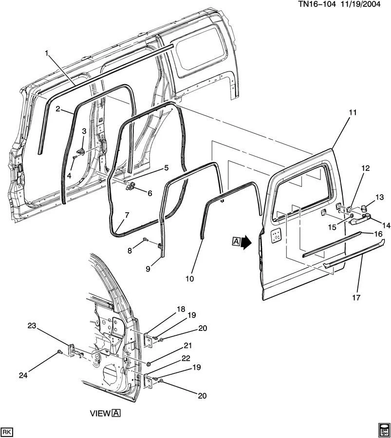 2003-2009 Hummer H3 vedação de borracha para maçaneta de porta externa - Imagem 4 de 4