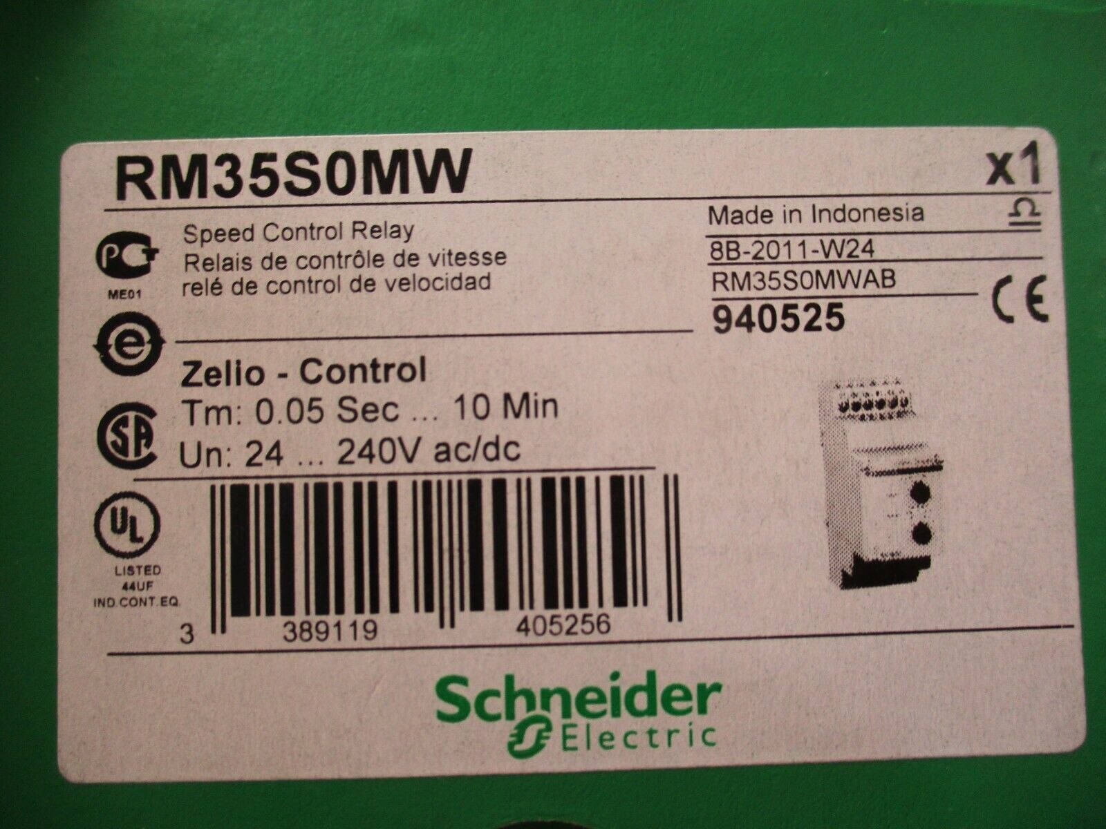 New Schneider Electric RM35S0MW Speed Control Relay